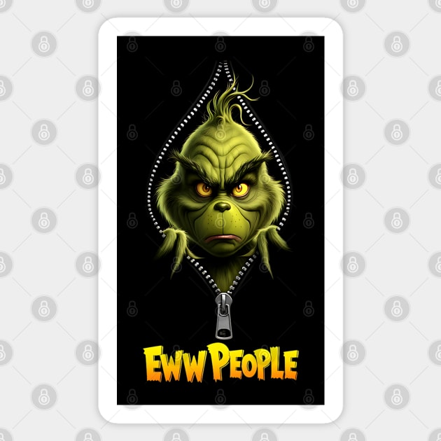 Grinch- Ew People Sticker by UrbanLifeApparel